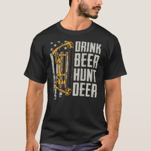 Trinke Bier Jagd Hirsch Bogenjagd Trinken Bogensch T-Shirt