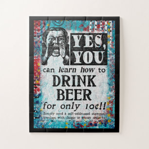 Trinke Bier - Lustige Vintage-Werbung Puzzle