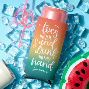 Trinke in meiner Hand Hübsche Typografie Retro Far Selters Dosenkühler