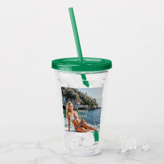 Trinke! 🥤 Individueller Acrylbecher mit Strohhalm Acryltrinkbecher