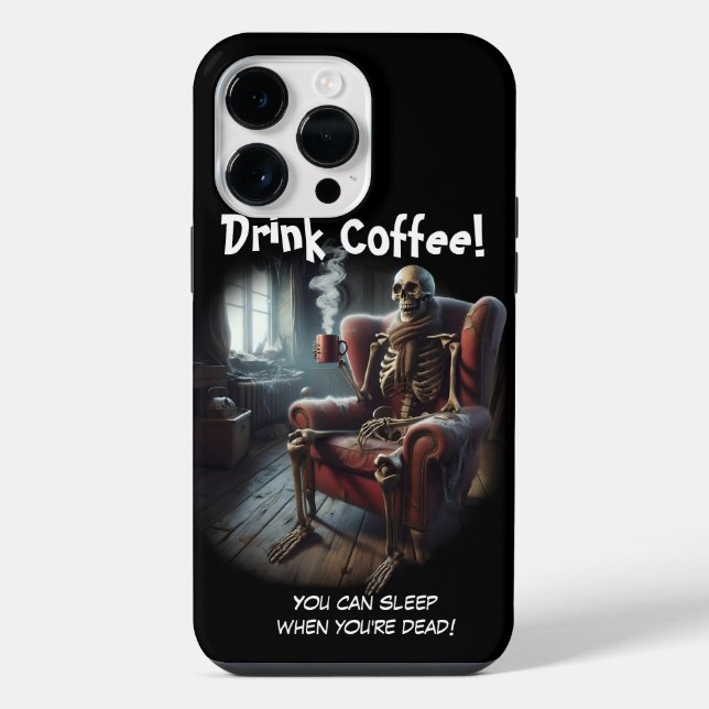 Trinke Kaffee iPhone Hülle (Rückseite)