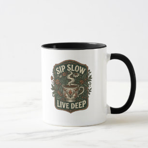 Trinke Langsam, Lebe Tief Vintage-Kaffee- & Botani Tasse