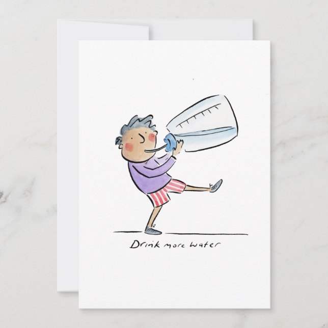Trinke mehr Wasser Einladung (Vorderseite)