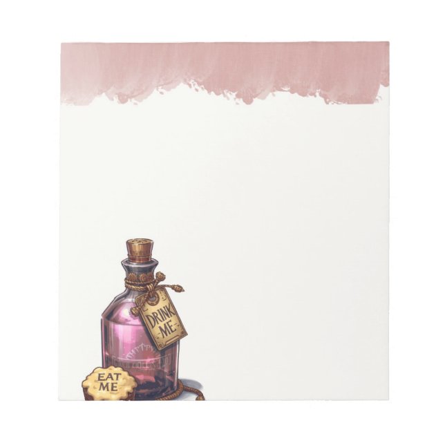 Trinke Mich Wunderland Notizblock (Vorderseite)