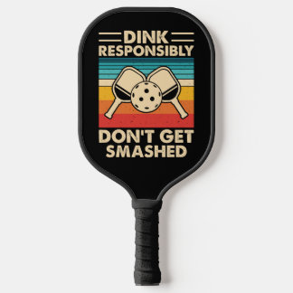 Trinke verantwortlich Retro Orange Streifen Kunst Pickleball Schläger