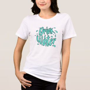 Trinke Wasser Handlettering Tri-Blend Shirt