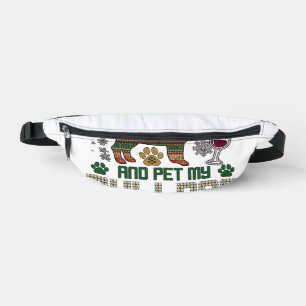 Trinke Wein Bulldogge Hund hässlicher Pullover Wei Bauchtasche