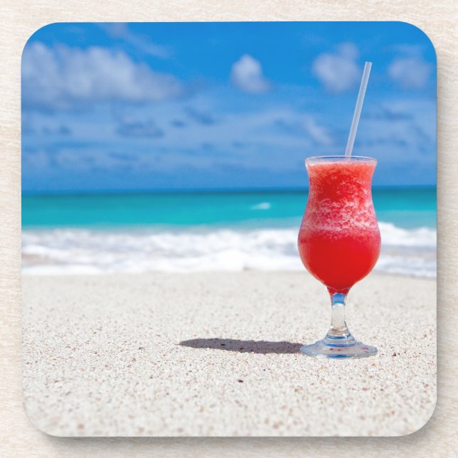 Trinken am Strand Untersetzer (Vorderseite)