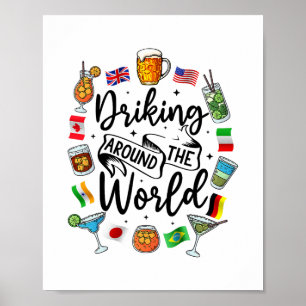 Trinken auf der ganzen Welt Urlaubstrinkshow Poster