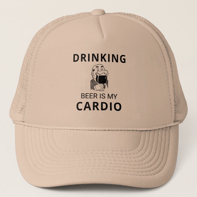 Trinken Bier ist mein Cardio Trucker Hut Truckerkappe (Vorderseite)