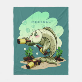 Trinken Fisch individuelle Name Fleece Decke
