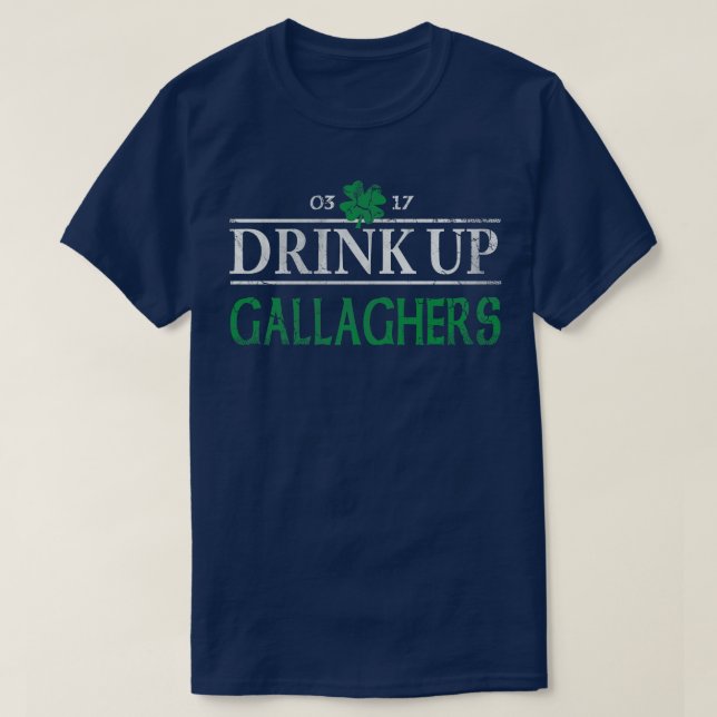 Trinken Gallaghers Irish St Patricks Day T-Shirt (Design vorne)
