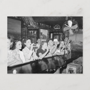 Trinken in einer Louisiana-Bar, 1938 Postkarte