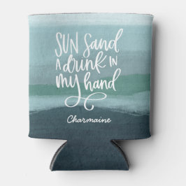 Trinken in meiner Hand | Custom Blue Abstrakt Art Dosenkühler