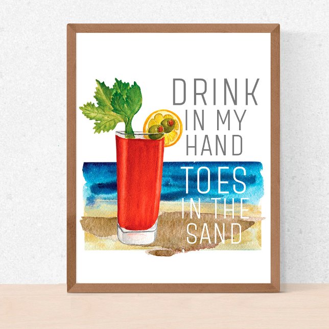 Trinken in meiner Hand Zitat Nautical Beach Sommer Poster (Von Creator hochgeladen)