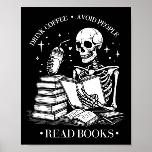 Trinken Kaffee vermeiden Menschen Bücher lesen Hal Poster