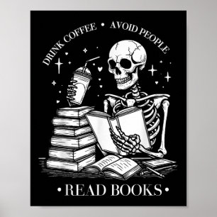 Trinken Kaffee vermeiden Menschen Bücher lesen Hal Poster