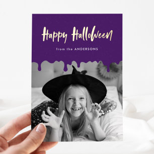 Trinken Lila Foto Halloween Folien Feiertagskarte