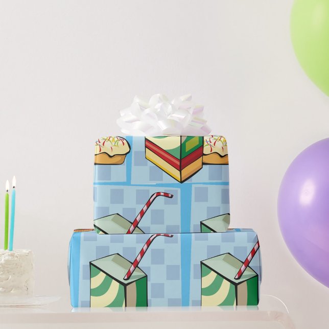 Trinken mit einem Strohumpfpapier Geschenkpapier (Von Creator hochgeladen)