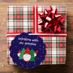 Trinken mit meinen Gnomen lustige Weihnachten Ornament Karte