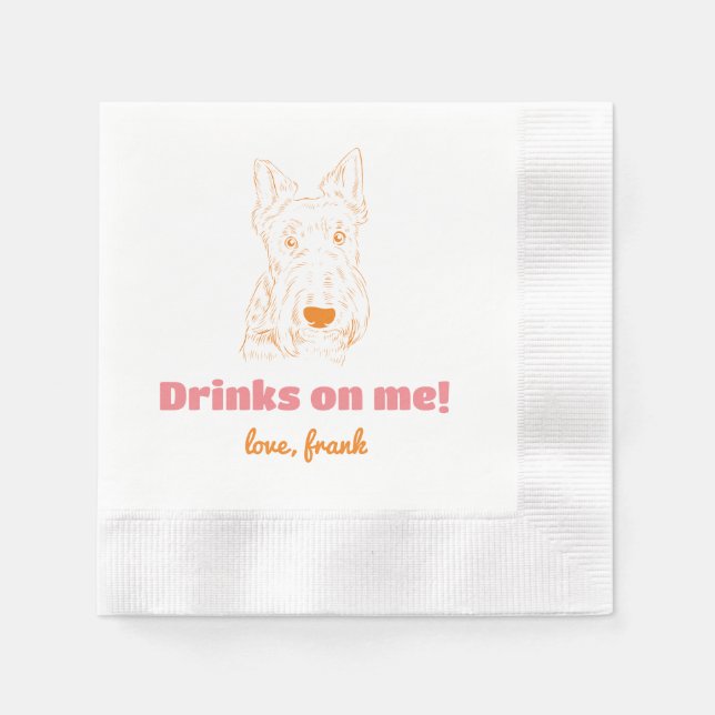 Trinken Sie auf mich! Schnauzer Wedding Napkins Serviette (Vorderseite)