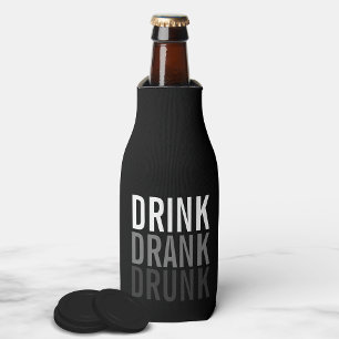 Trinken Sie betrunken getrunken Schwarz und Weiß Flaschenkühler