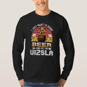 Trinken Sie Bier Haustier mein Hund Vizsla Funny H T-Shirt