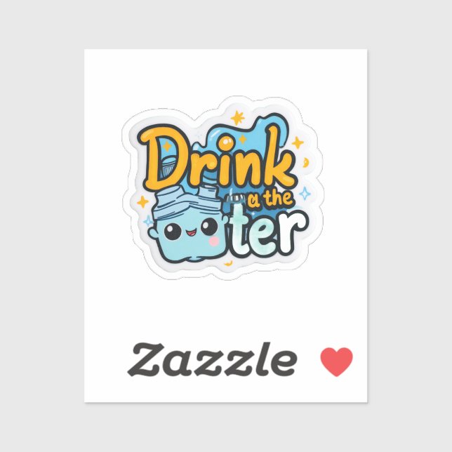 Trinken Sie den durchsichtigen Aufkleber | Funny H (Blatt)