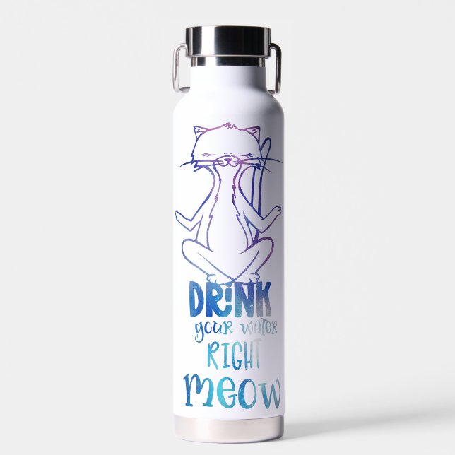 Trinken Sie direkt Meow Yoga Cat Trinkflasche (Vorne)