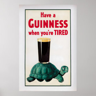Trinken Sie ein Guinness, wenn Sie müde sind Vint Poster