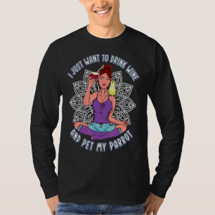 Trinken Sie einfach Wein & Pet Papageien I Yellow  T-Shirt