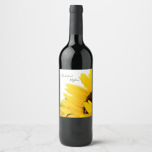 Trinken Sie es in Sonnenblumen Weinetikett