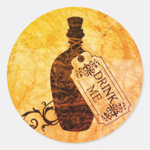 Trinken Sie Flasche Flame Klassischer Rundaufklebe Runder Aufkleber
