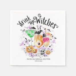 Trinken Sie Hexen Cocktail Halloween Brautparty Serviette