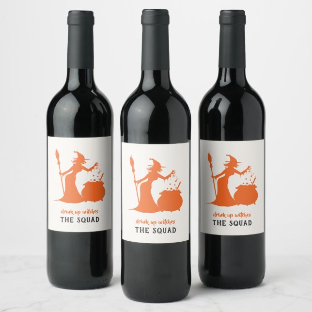 Trinken Sie Hexen Erwachsene Halloween-Party-Tränk Weinetikett (Flaschen)