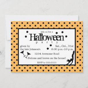 Trinken Sie Hexen Polka Dot Halloween Einladung