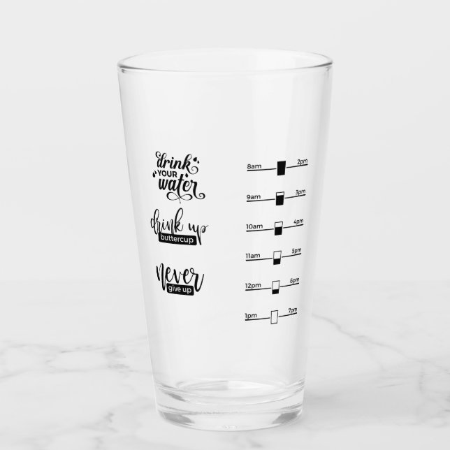 Trinken Sie Ihre Wasserzeit/Messglas Glas (Vorderseite)