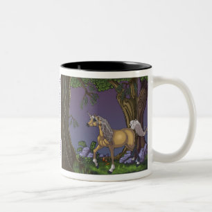 Trinken Sie Kaffee mit einem Einhorn Zweifarbige Tasse