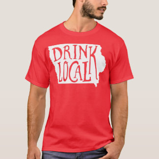 Trinken Sie lokale Iowa Staat Kontur Handwerk Bier T-Shirt