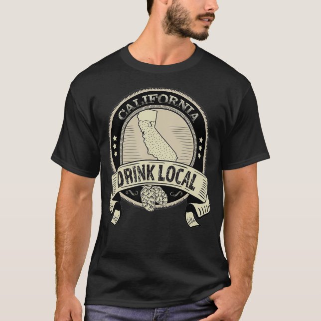 Trinken Sie lokale kalifornische Kunsthandwerk Bie T-Shirt (Vorderseite)