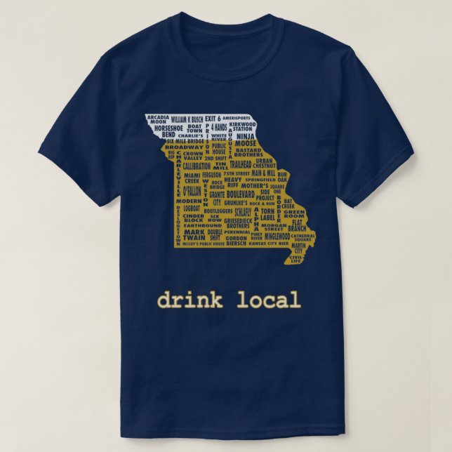 Trinken Sie lokale Missouri-Biere T T-Shirt (Design vorne)