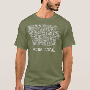 Trinken Sie lokalen Iowa Kunstauto T-Shirt