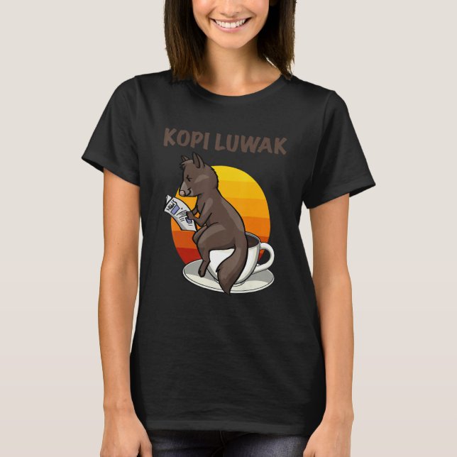 Trinken Sie meine Kackenden Kaffee Katze kopi lauw T-Shirt (Vorderseite)