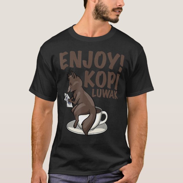 Trinken Sie meine Kackenden Kaffee Katze kopi lauw T-Shirt (Vorderseite)