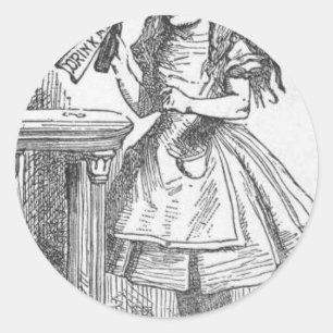 Trinken Sie mich, Alice im Wunderland Runder Aufkleber