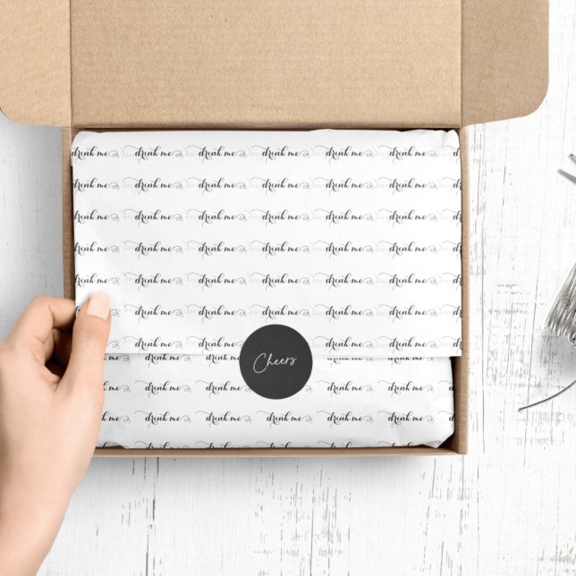 Trinken Sie mir elegantes Skripttetikett Seidenpapier (Von Creator hochgeladen)