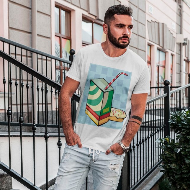 Trinken Sie mit einem Strohdach-T - Shirt (Von Creator hochgeladen)