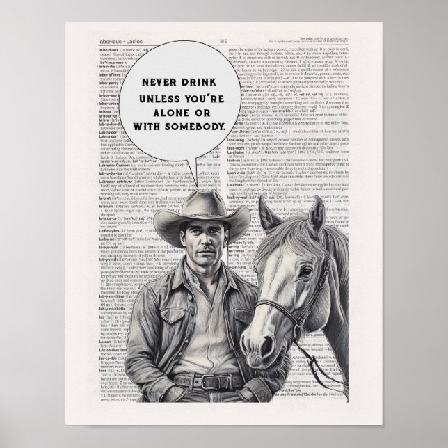 Trinken Sie niemals, wenn Sie nicht allein oder mi Poster (Vorne)