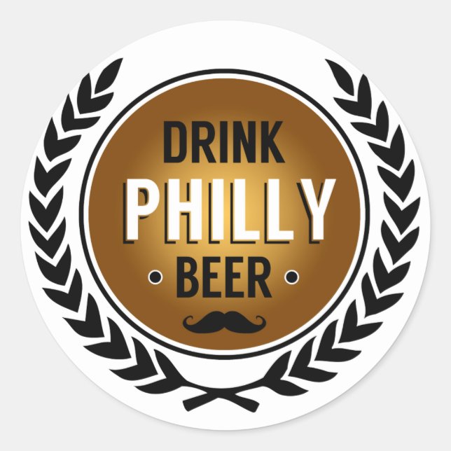 Trinken Sie Philly Beer Round Sticker (Vorderseite)