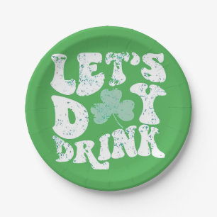 Trinken Sie St Patrick Paddy Lucky Charm am Tag Pappteller
